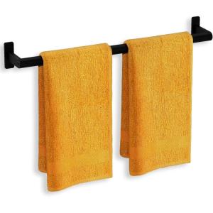 imageTowel Rack for Bathroom  235quot Rustproof Towel Holder Sturdy Towel Bar Wall Mounted SpaceSaving Towel Hanger Bathroom Accessories Home Decor Apparment Essentials Black